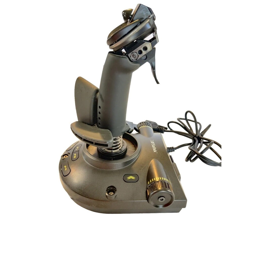 Vintage Saitek Cyborg 3D Digital Flight Simulator Joystick Model J15 Gameport - Picture 5 of 13
